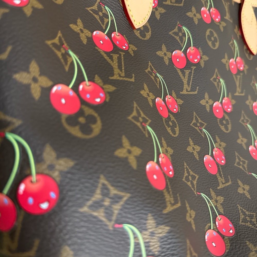 Cherry Pattern Brown Tote - image 2